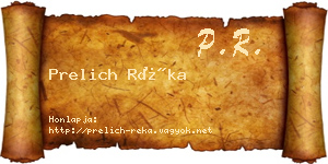 Prelich Réka névjegykártya